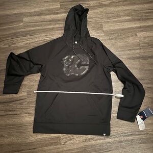 NWT Sold Out Men's Calgary Flames Fanatics Black Ice Defender Raglan Pullover Ho